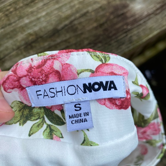 White/Pink/Green Flirty Floral Ruffle Fashion Nova Mini Skirt - Picture 8 of 8